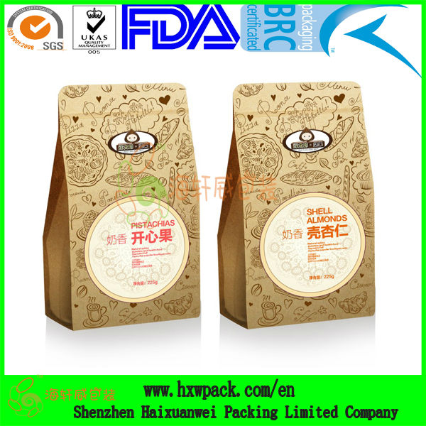 custom printed kraft paper side gusset tea bag