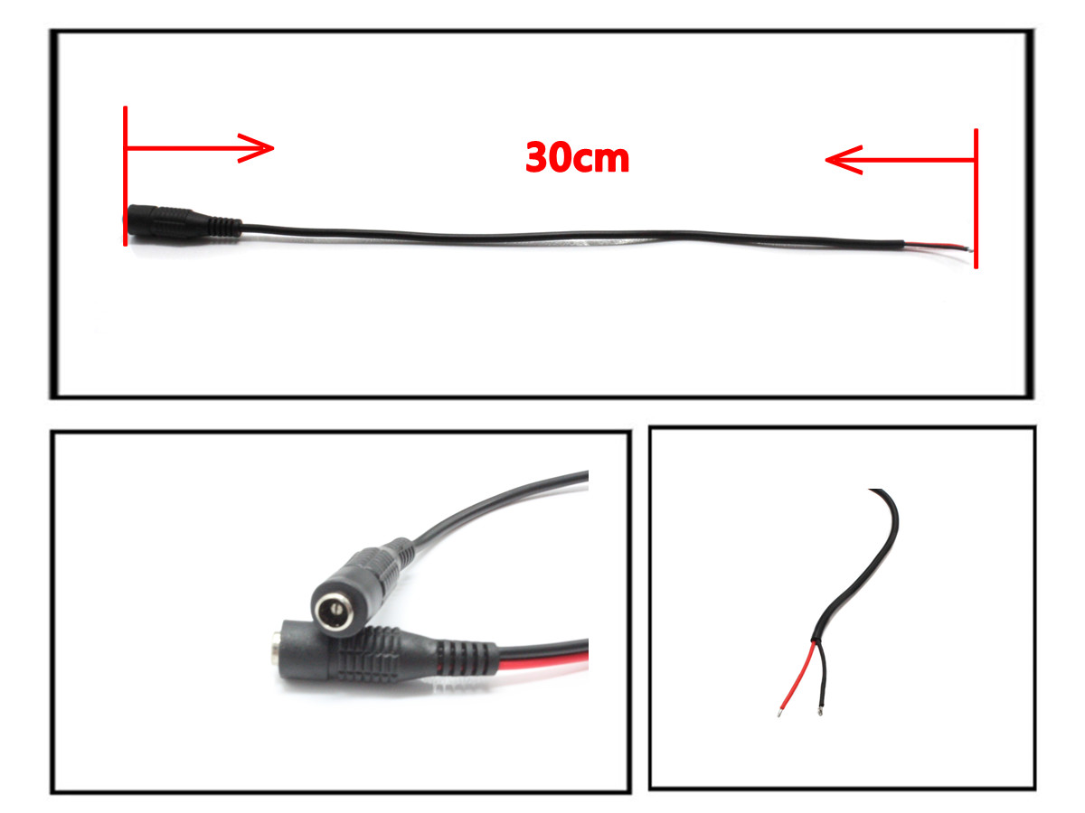 30センチメートルラウンドタイプ24awg5.5/2.1mmメスdcケーブル販売のための、 led仕入れ・メーカー・工場