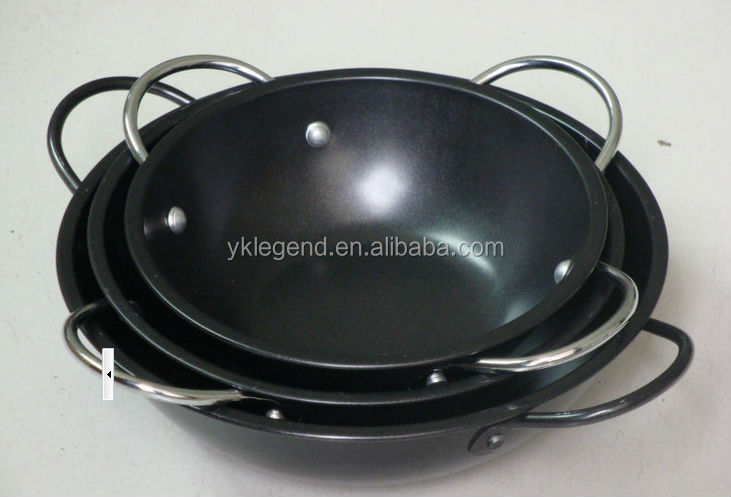 炭素鋼の中華鍋を満たしている非- スティック中華鍋問屋・仕入れ・卸・卸売り