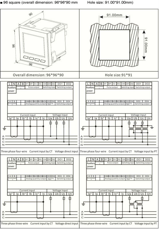 three phase digital energy meter GH96L-E4/C問屋・仕入れ・卸・卸売り