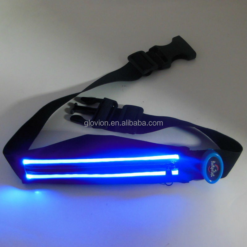 点滅ledスポーツパックウエストバッグウエストバンドポーチ付きカスタム弾性ウエストバンド問屋・仕入れ・卸・卸売り