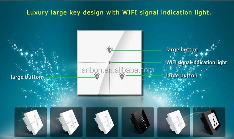 Lanbon110v~250v制御wifi電話リモート光スイッチ、 壁用タッチパネルスマートホーム仕入れ・メーカー・工場