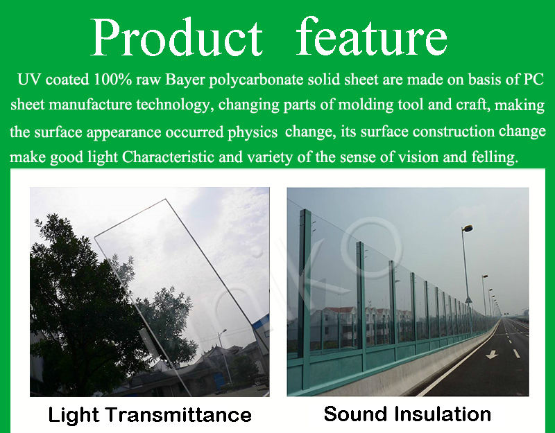 Bayer Markrolon uv blocking goodlife soundproof anti-drop fire proof polycarbonate sheet coverings