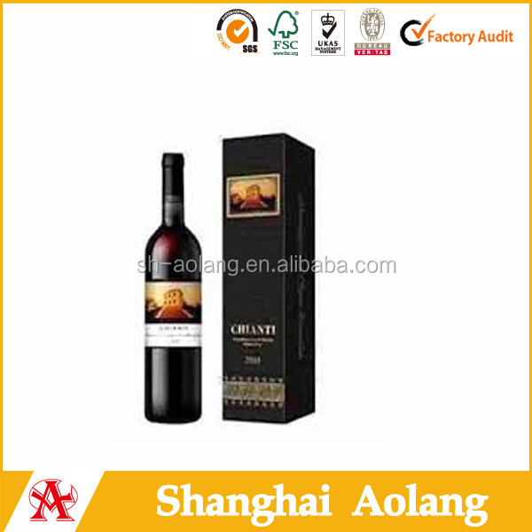 2014 new custom red wine paper box for two glass wine with handle