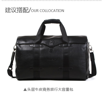 Travel Men's Bags 100% Genuine Real Cowhide Leather Shoulder Bag Hug