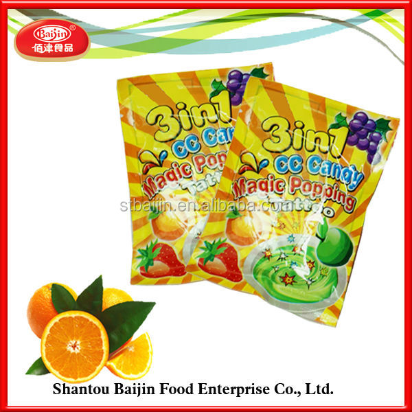 Oranges CC stick candy with poping candy