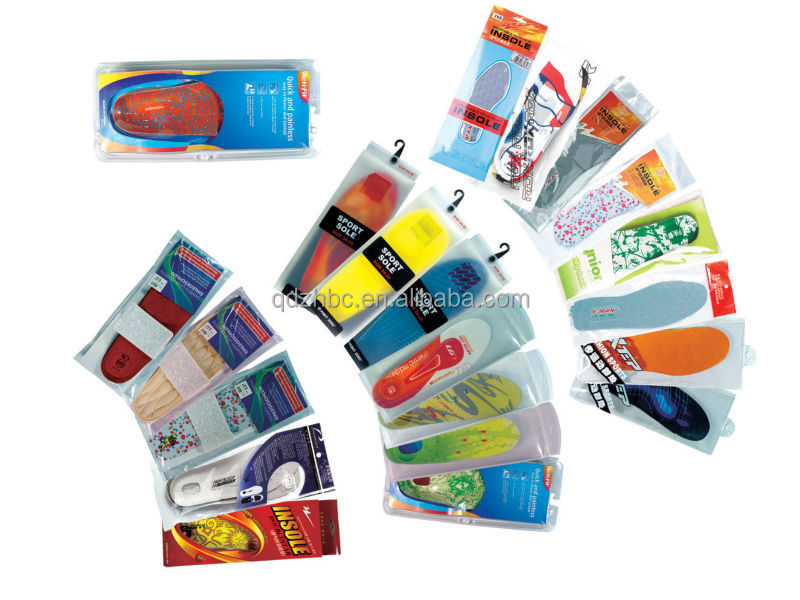Platic printed shoe pad insole packaging bag