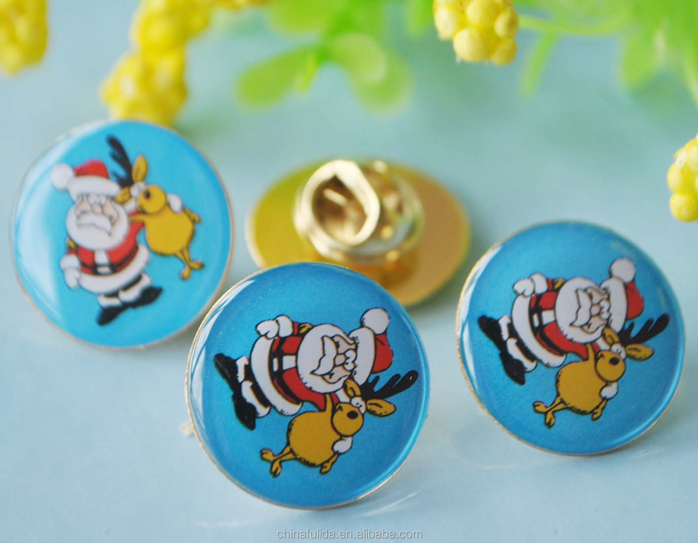 クリスマスツリーの印刷祭りのための金属のバッジ仕入れ・メーカー・工場