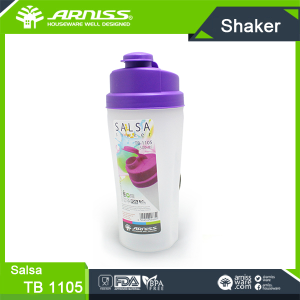 TB 1105 Arniss 500ml Salsa purple liquid shaker durable unbreakable gym plastic mixing bottle salt and pepper shakers