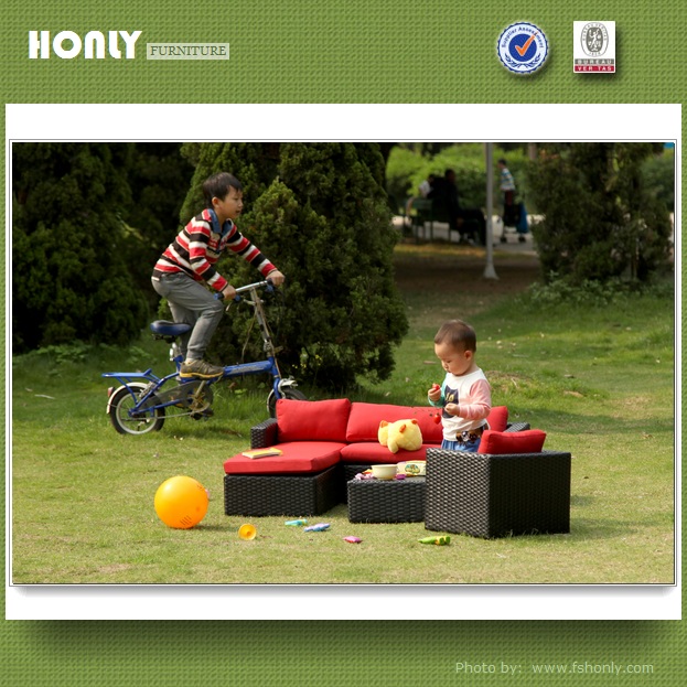 Children's outdoor garden rattan sofa set sectional rattan sofa set