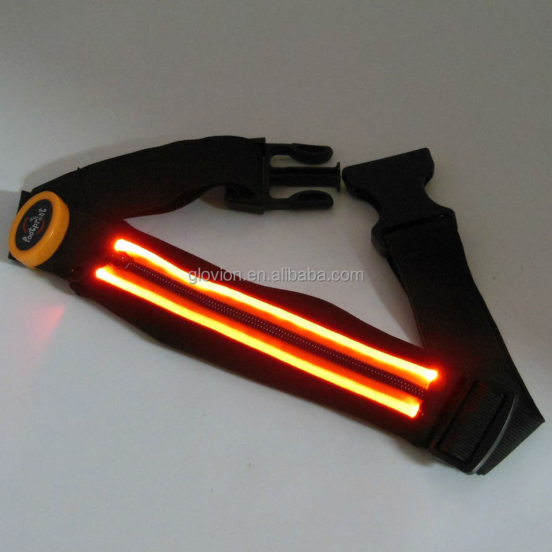 伸縮性ウエストバンドのためのledライト付きランニングウエストバンドロゴプリントポーチ付きグローアップライトスポーツのためのウエストバンド問屋・仕入れ・卸・卸売り