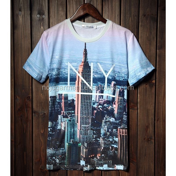 new mens 3d conurbation print graphic hip hop round t-shirt