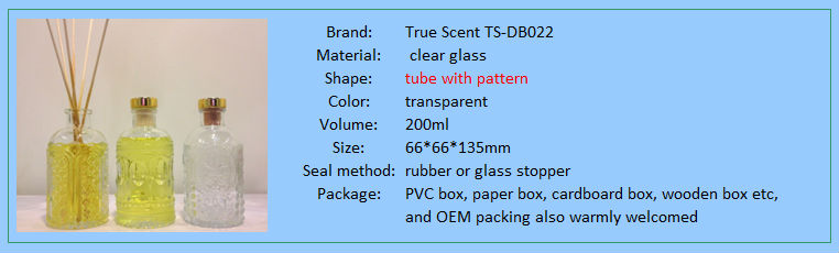 パターン付き200ミリリットルチューブガラスの香水瓶デバイラタンスティックts-db0228pcsの木問屋・仕入れ・卸・卸売り