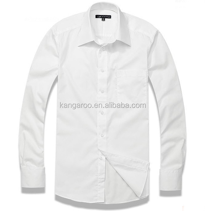メンズ100％コットンロングスリーブ白いビジネスシャツ問屋・仕入れ・卸・卸売り
