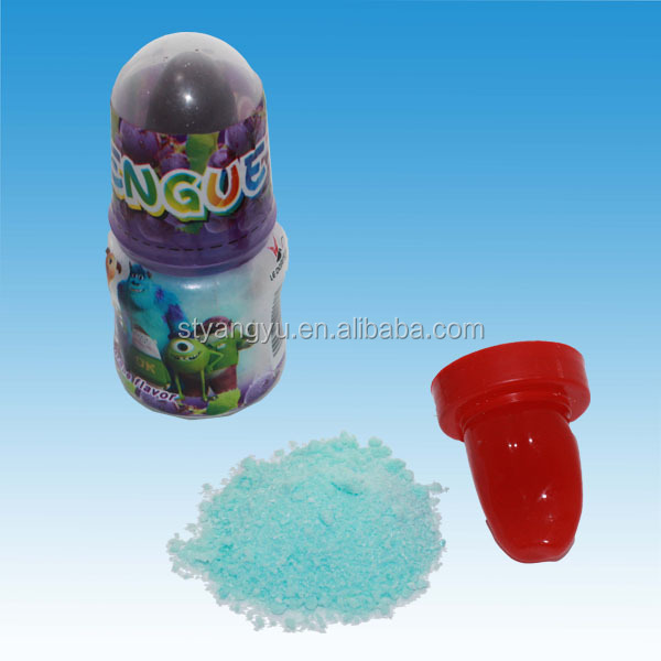 Tongue shape fancy lollipop with Sour Powder halal lollipop