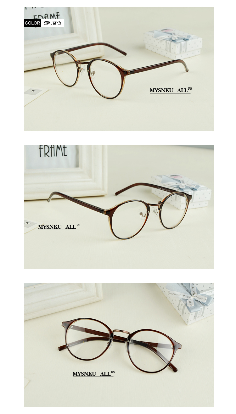 Wholesale Vintage Retro Round Frame Eyeglasses Circle Glasses Nerd