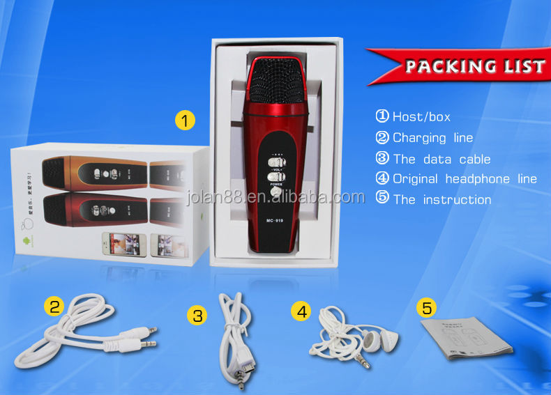 ミニポケット付きマイクマイクカラオケモニター繊細な電話mp3mp4のための問屋・仕入れ・卸・卸売り