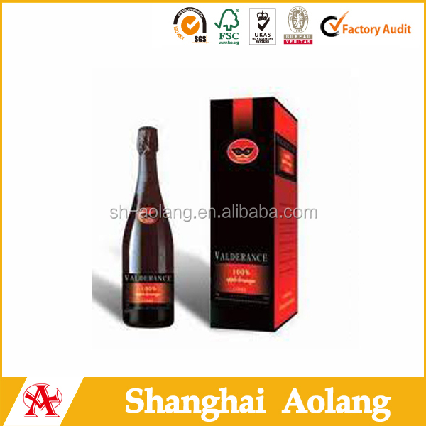 Fresh design foldable paper gift boxes for single red wine pak China made