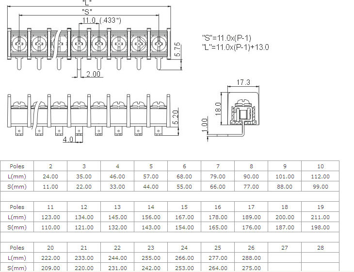 Pcbねじ端子台zb65r- a_11.0mm仕入れ・メーカー・工場