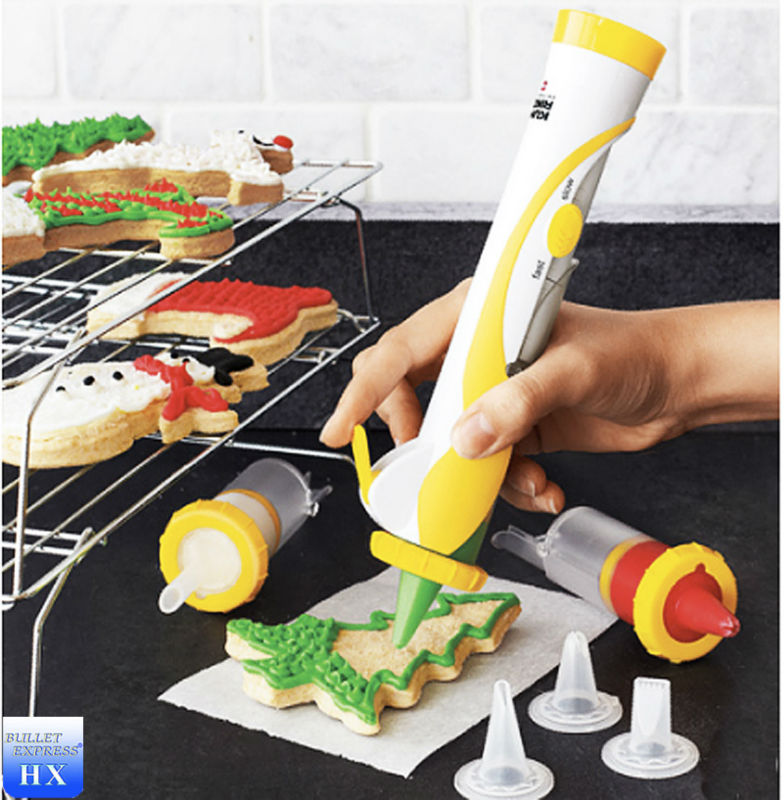 easy and fun battery-powered cake decorating syringe set