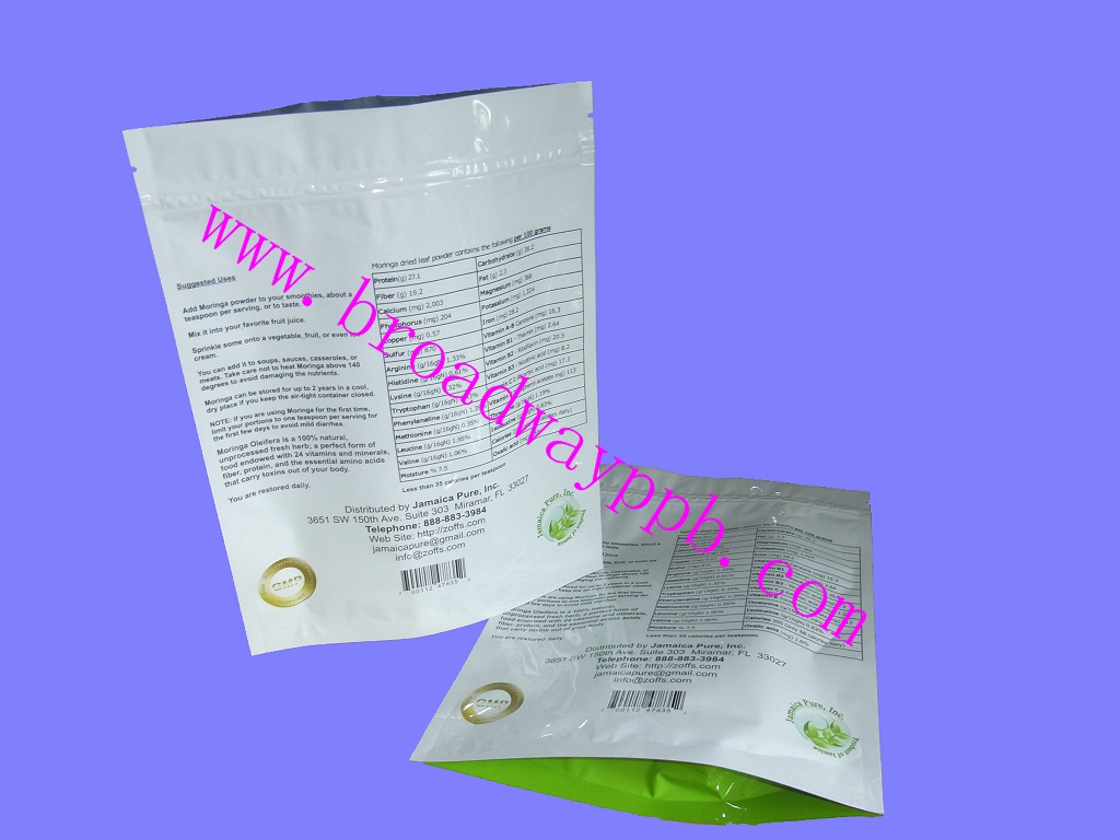 custom printed zipper standing pouch/stand up tea bag