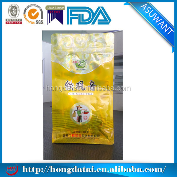 stand up tea bag with zipper AL material packaging