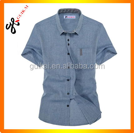 2014年卸売最新のリネンのシャツを持つ男のための袖の夏のシャツ問屋・仕入れ・卸・卸売り