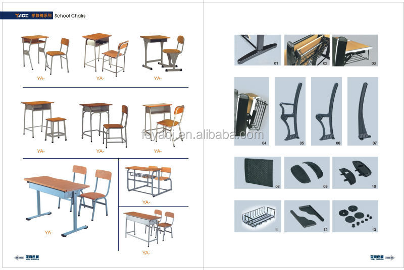 Commercial Cheap Price Wood Standard Size Of School Desk Chair Ya