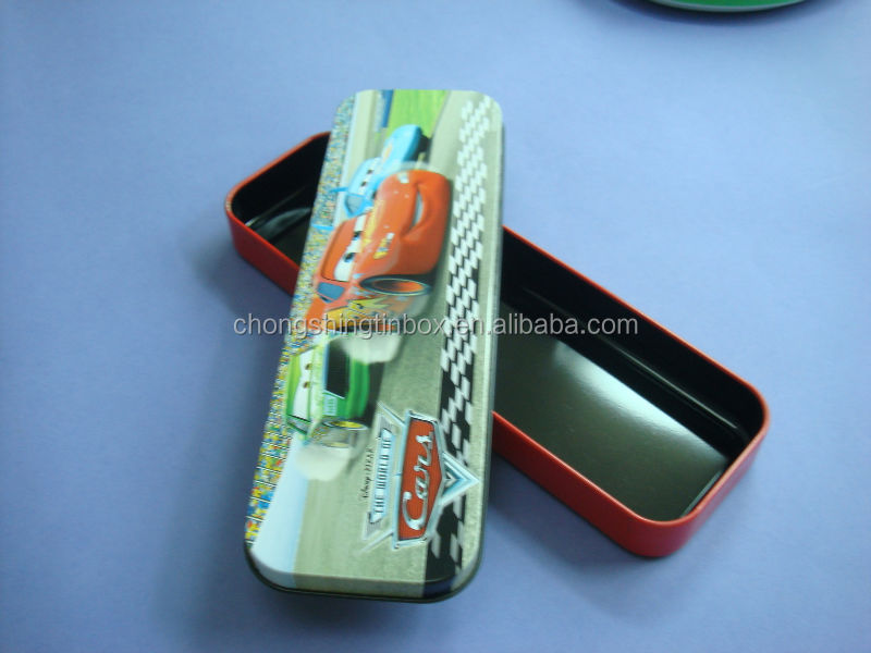 rectangular lovely pencil tin box
