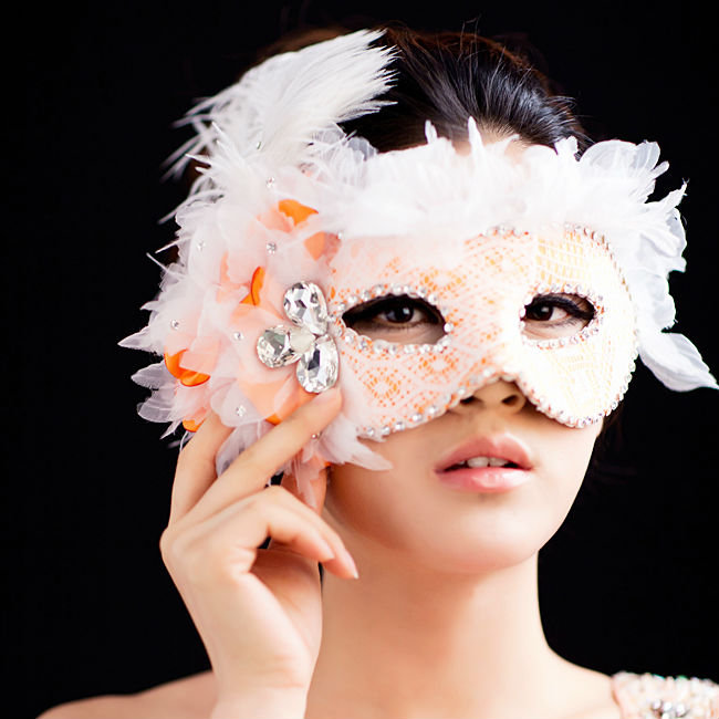 2014 New fashion Crystal orange masquerade masks for girls - HT1KHjmFSxXXXagOFbXb