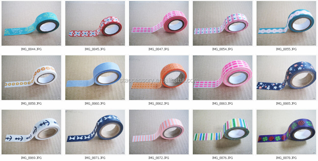 以上日本和紙テープ200パターン中国卸売装飾的なdiyのライスペーパーのテープを使ってもいいマスキング塗装用テープ問屋・仕入れ・卸・卸売り
