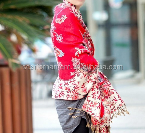 カシューナッツの花ジャカードパシュミナショール180*70cm金糸入りの女性のスカーフ問屋・仕入れ・卸・卸売り