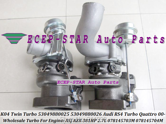 K04 Twin Turbo 53049880025 53049880026 078145703M Turbocharger For Audi RS4 Turbo Quattro 2000- ASJ AZR 381HP 2.7L (4)
