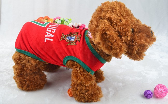 2014年ペットジャージサッカーワールドカップブラジルポルトガルオランダフランスの犬の服問屋・仕入れ・卸・卸売り