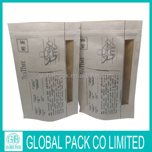 custom printed tea bag paper/stand up tea bag with zipper