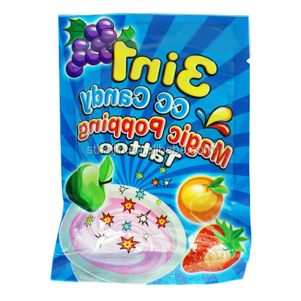 Grape flavor poping candy Ice cream with tatto