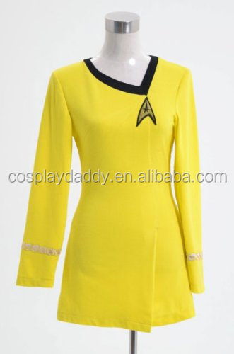 スタートレックのメスのデューティコスチュームコスプレ制服ドレス黄色の色問屋・仕入れ・卸・卸売り