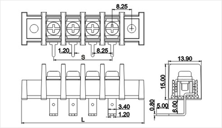 バリアターミナルブロックコネクタの製造三河300v/20a8.25ミリメートル仕入れ・メーカー・工場