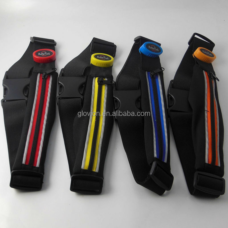 主導のスポーツウエストバッグ付きベルト発光輝くスポーツポケット付きベルトウエストパック付きウエストバンド問屋・仕入れ・卸・卸売り