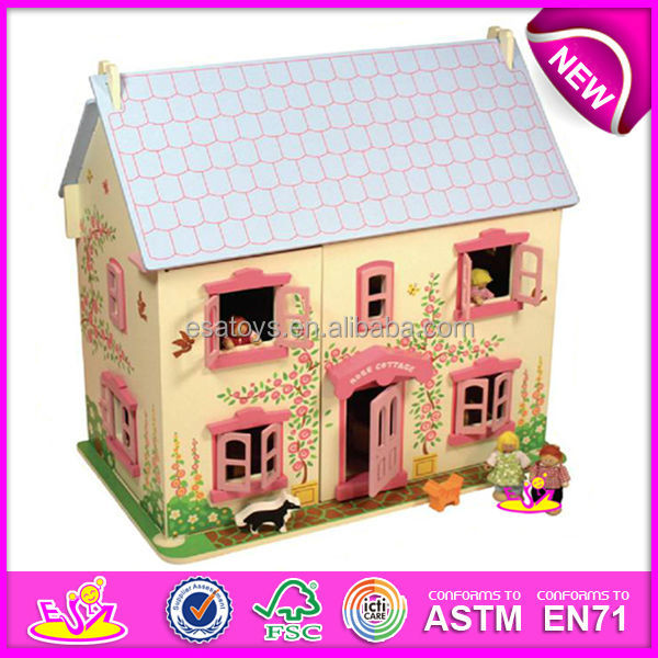の子供木製diy新しい2014年ドールハウスセット、 人気の子供の家のおもちゃdiyの人形と熱い販売の赤ん坊の家のおもちゃwj278709diyの人形問屋・仕入れ・卸・卸売り