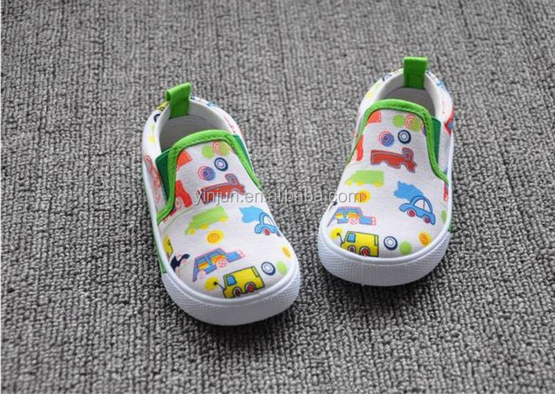 ファッションカラフルなカーのパターンの子供カジュアルシューズキャンバス問屋・仕入れ・卸・卸売り