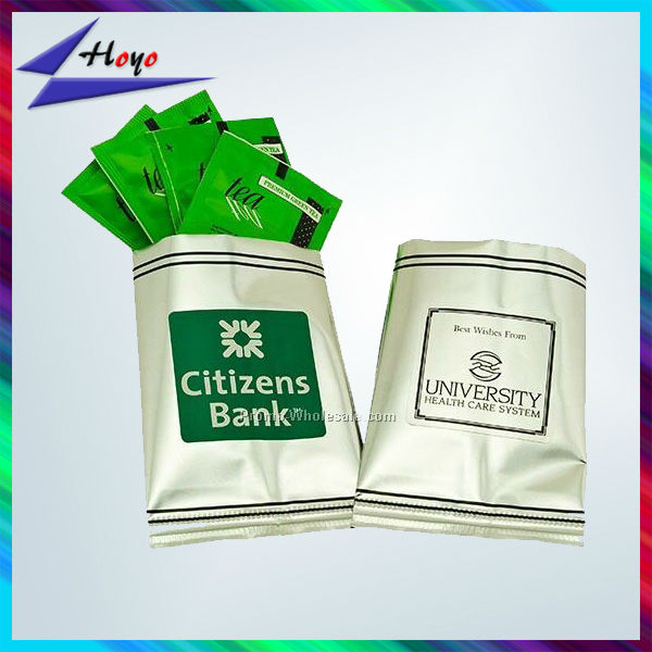 back center seal and bottom seal side gusset organic green tea bag