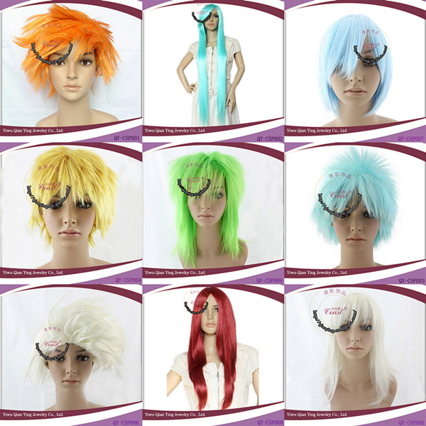 ダークブルー茶色の男性コスプレショートコスプレ毛のかつら問屋・仕入れ・卸・卸売り