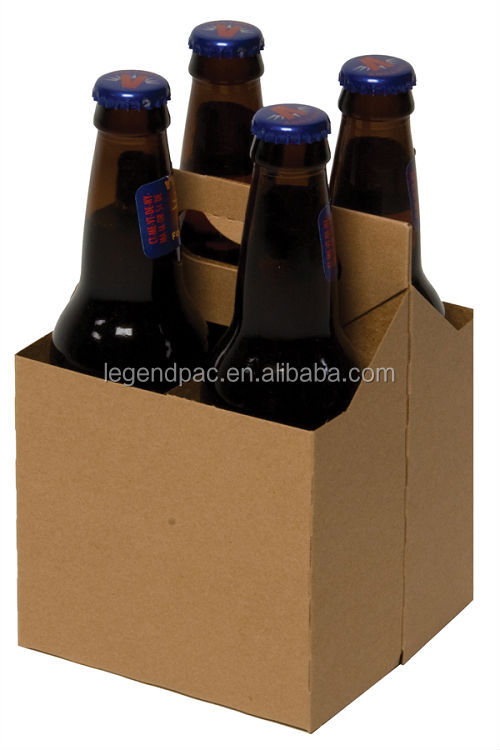Kraft Paper Printed 6 Pack Bottle Carrier for Wine