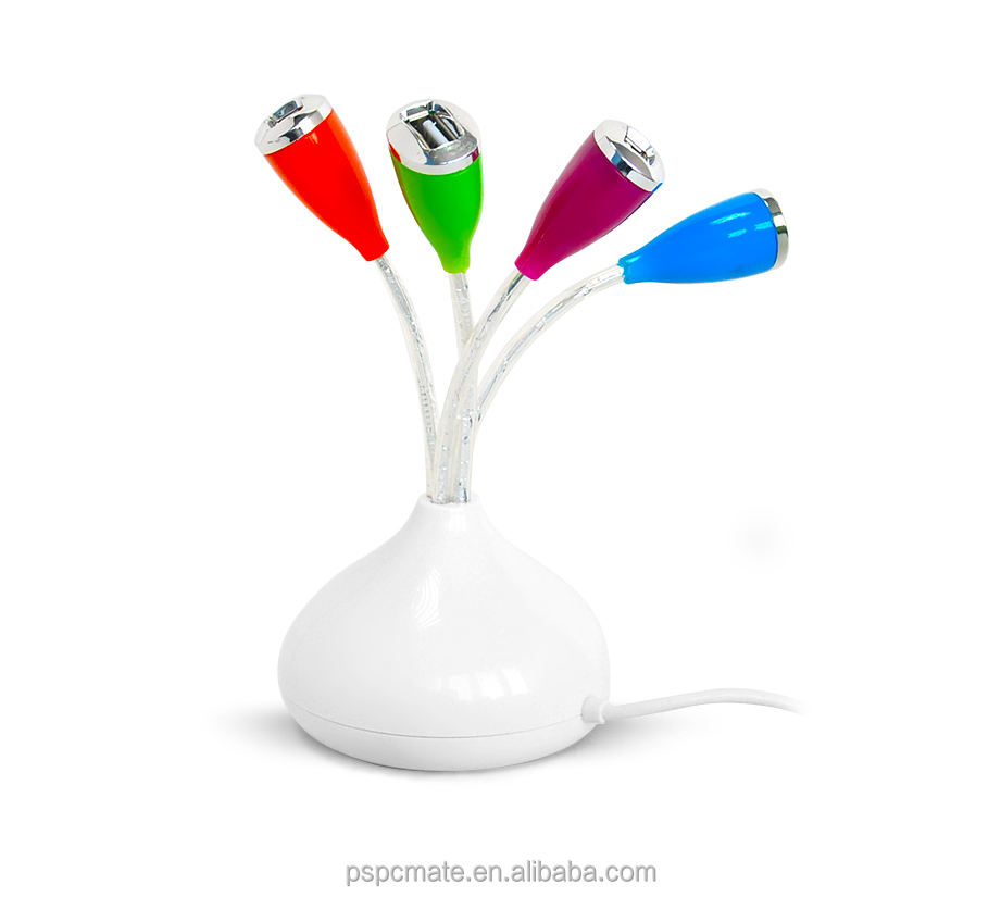カラフルな光- アップの花の花瓶deconcentrator4ポート付きusbハブ問屋・仕入れ・卸・卸売り