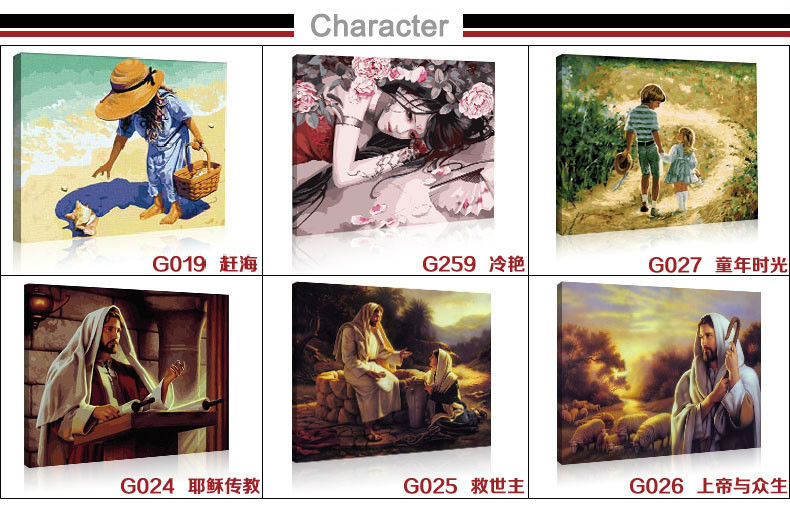 painting by number, landscape oil painting,yiwu factory best selling