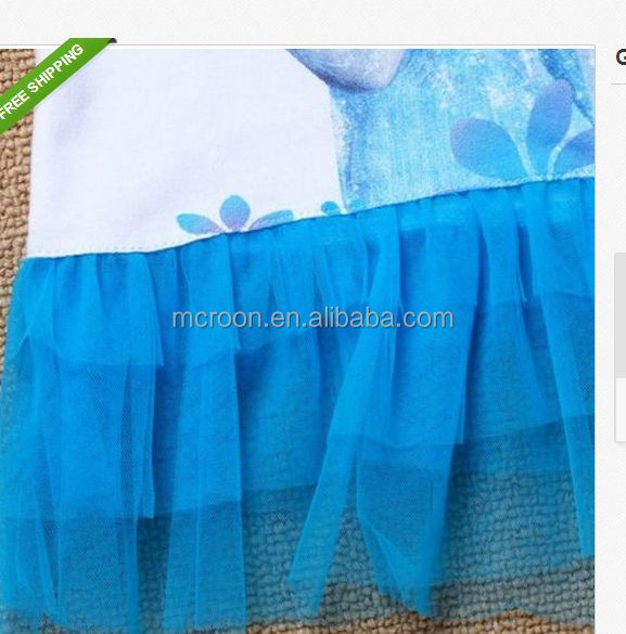 ホットな2014年テレビ映画の衣装コスプレ衣装ドレスのスカートエルザエルザ冷凍t- シャツ3~10子年のための問屋・仕入れ・卸・卸売り