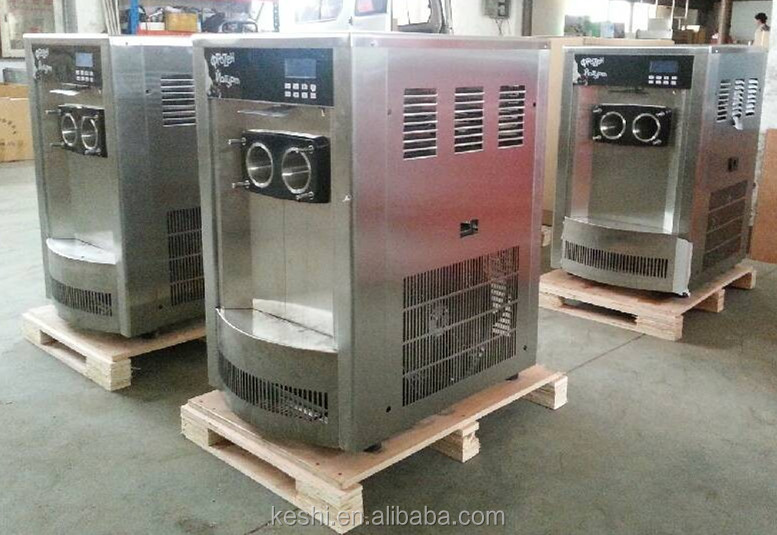 2014 KESHI KS-5100T KS-5200T series mini table top commercial soft ice cream machinery with 1 flavors and 3 flavors