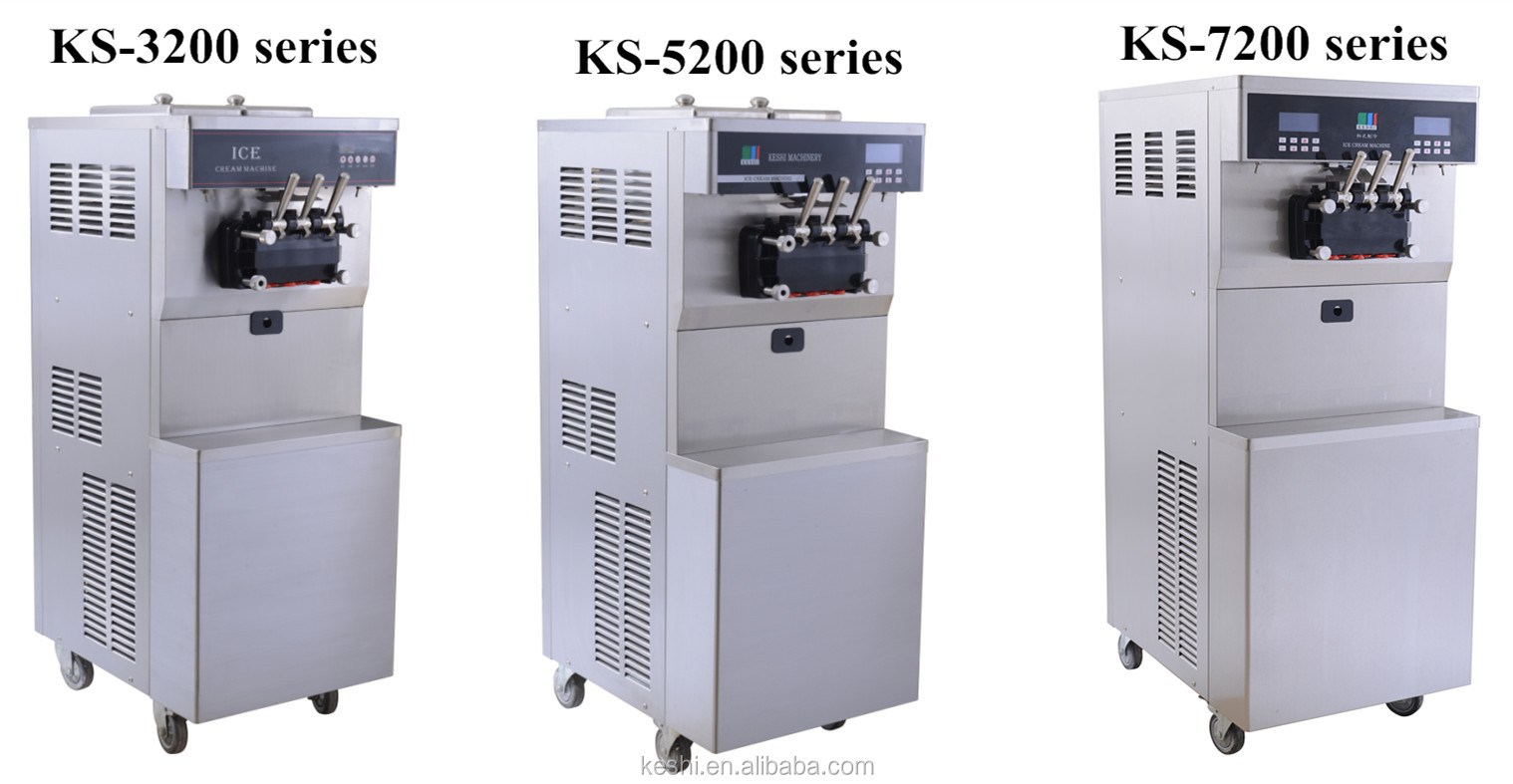 2014 KE SHI KS-5200 series high quality 3 flavors commercial soft ice cream machine / yogurt machine(CE approved)