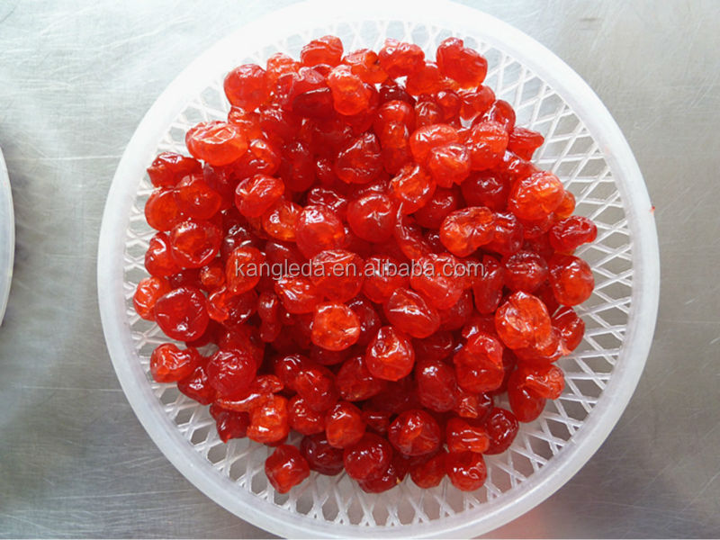 Red and dark red Dried Cherry in Sugar Syrup